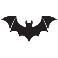 bat silhouette vector on white background. Halloween bat icon 
