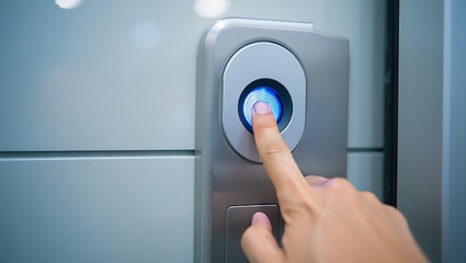 Finger Scan Access Control System on a Modern Door