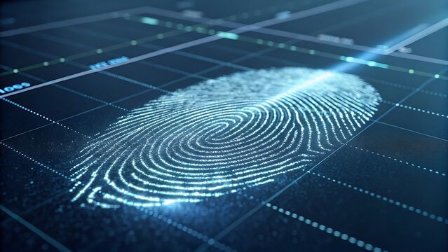 Digital Fingerprint Scan Technology Illustration detailed digital illustration