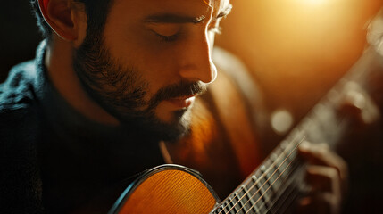 young man playing guitar