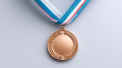 Shining bronze medal with red, white, and blue ribbon representing athletic achievement and excellence