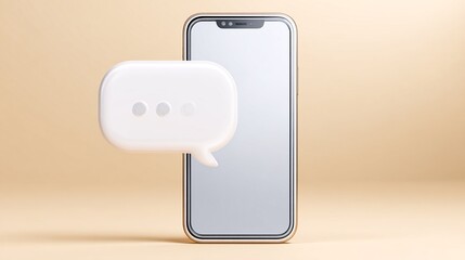 Smartphone with chat bubble indicating messages