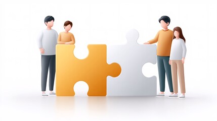 Teamwork and Collaboration Concept with Puzzle Pieces