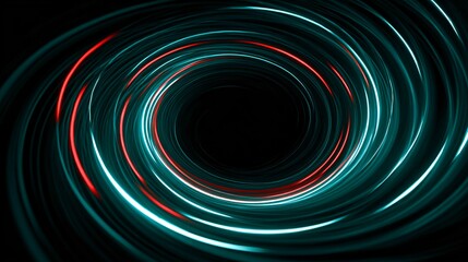 Abstract spiral light trails in vibrant colors