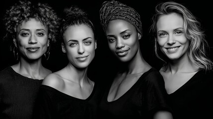 Four Women in Black and White