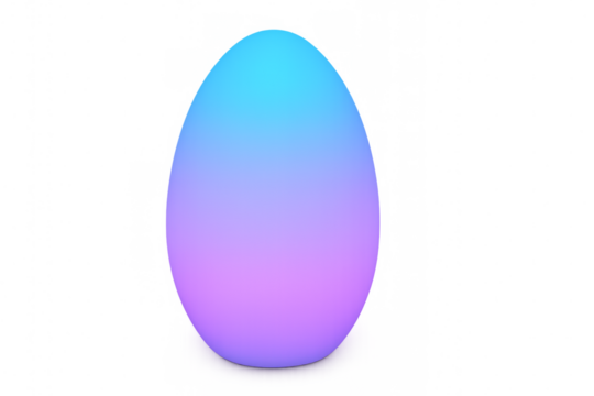 Glowing neon easter egg with transparent background representing spring holidays