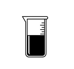 Obraz premium Vector illustration of a beaker with liquid and measurement markings on the side of the container image here