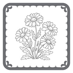 Vector floral background with blooming flowers and decorative space for text