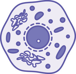 Colored Cell Icon. Vector Illustration. Elementary Unit Of The Structure Of Living Organisms. Biology, Medicine. Concept Anatomy