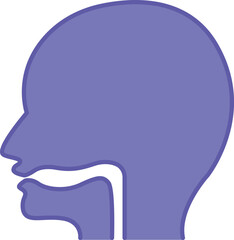 Colored Throat Icon. Vector Illustration. Part Of The Neck In Front Of The Spinal Column. Human Internal Organ, Medicine. Concept Anatomy