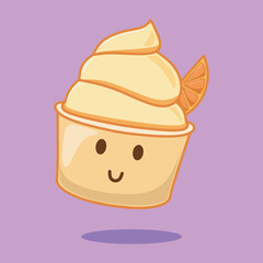 Orange ice cream vector design illustration