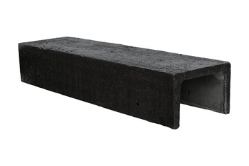 U-shaped concrete trench block for underground communications is isolated.