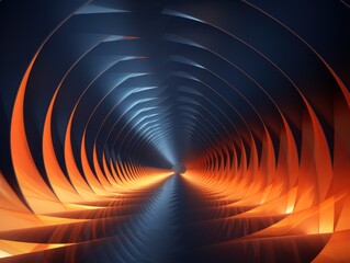 Digital art with tunnel and colorful waves