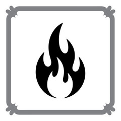 Fire Flames Icon Set with Burning Symbols and Heat Elements