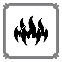 Fire Flames Icon Set with Burning Symbols and Heat Elements