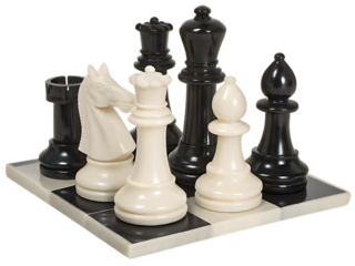 Chess pieces on board isolated on white background png