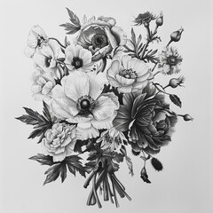 hand drawn flowers