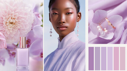 collage of different photos trend color 2026  Pink in clothes and fabrics in fashion and accessories