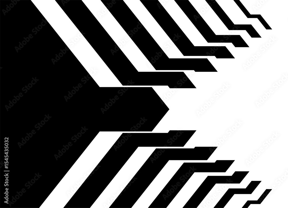 Poster modern striped pattern of thick black broken lines on a white background. vector background. design 