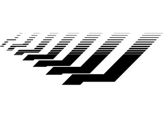 Sport racing pattern on car body, boat, moto, sportswear, toy. Decorative black design element on white background. Abstract Vector striped background. Speed, Game