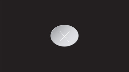 Abstract  cross mark icon simple on black background.