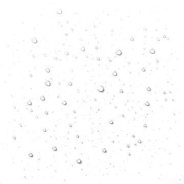Gotas de agua aisladas sobre fondo transparente. PNG. 