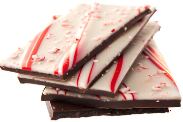 Delicious peppermint chocolate bark isolated on a white background png