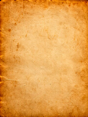 Warm-toned vintage paper texture with visible signs of aging, stains, and faded edges, creating a perfect grunge background for historical, retro, or artistic design projects.