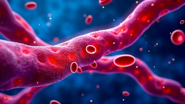 Blood vessels, vascular health, artery structure. Vessel integrity. Capillaries constrict under low pressure. Vein elasticity enhances oxygen delivery. Cardiovascular efficiency supports organ