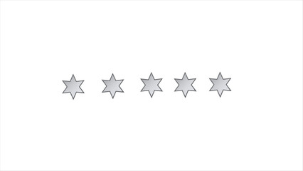 Five stars customer product review icon set 5-star rating flat icons for apps and websites on white background.