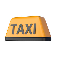 Yellow Illuminated Taxi Roof Sign 3d illustration
