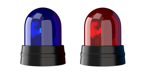 Emergency Beacon Lights Police Siren Alarm Warning Signal Indicators - 3d illustration