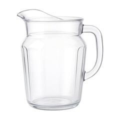 Empty glass water jug isolated on transparent background