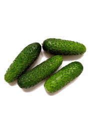 fresh cucumbers isolated on white background