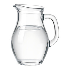 Glass water jug isolated on transparent background
