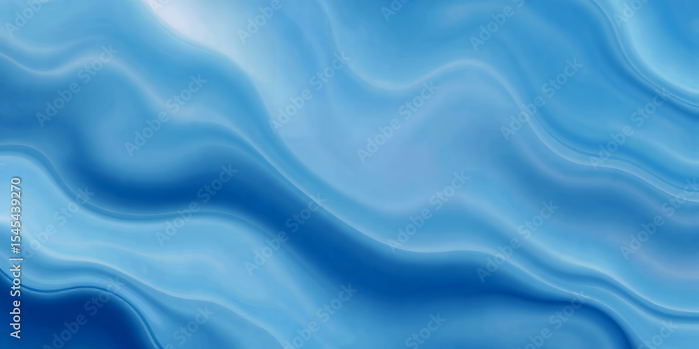 Poster Abstract blue background with wavy lines and gradient effect creating a smooth texture look