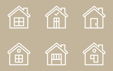 House icon set for web and mobile app. Home sign and symbol