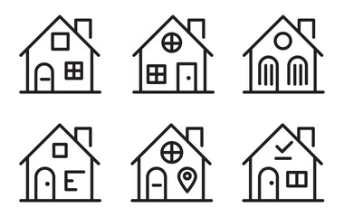 House icon set for web and mobile app. Home sign and symbol