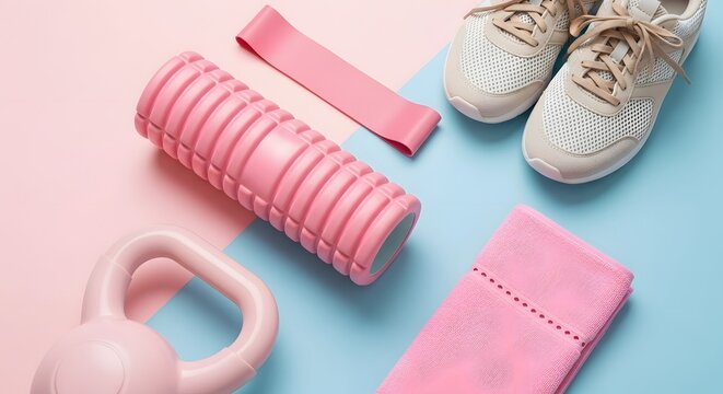 Fitness Essentials Yoga Mat, Resistance Bands, Kettlebell, and More