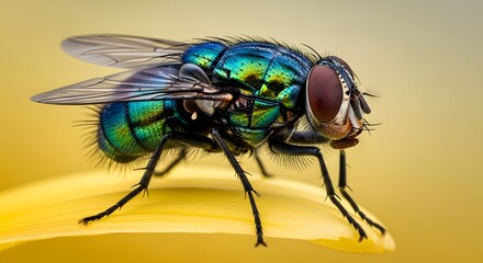 Vibrant Green Bottle Fly Macro Photography Stunning Insect Detail