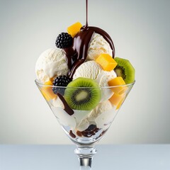 ice cream with fruits