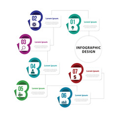 infographic design with 7 steps and icons. best for visualizing workflows, strategy plans, timelines, business goals, reports, and marketing presentations. editable vector format.