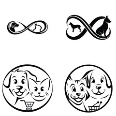 Pet Shop Logo Designs Infinity Love, Dogs, Cats, Shopping Cart