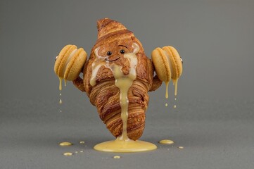 Croissant Weightlifter – Strong and Sweet