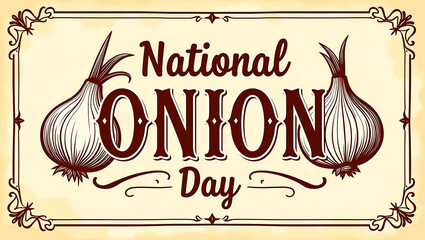 National Onion Day Text Banner with Nice Typography 