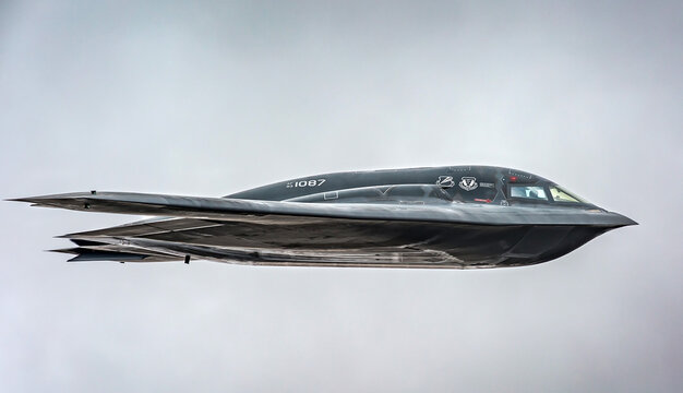 Fairford, United Kingdom - June 15, 2025: Northrop B-2 Spirit also know as the Stealth Bomber