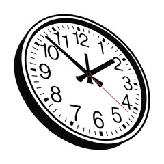 Black Clock Silhouette – Vector Time Icon