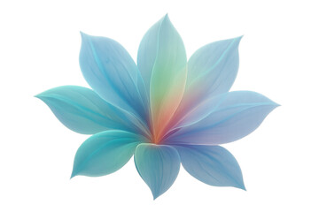 Obraz premium Colorful flower with transparent background opening its petals, showing vibrant colors from blue to orange