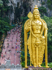 Statue of Lord Murugan (Hindu God of War) at the Batu Caves