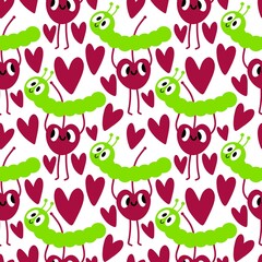 Summer fruit seamless cherry berry pattern for wrapping paper and fabrics